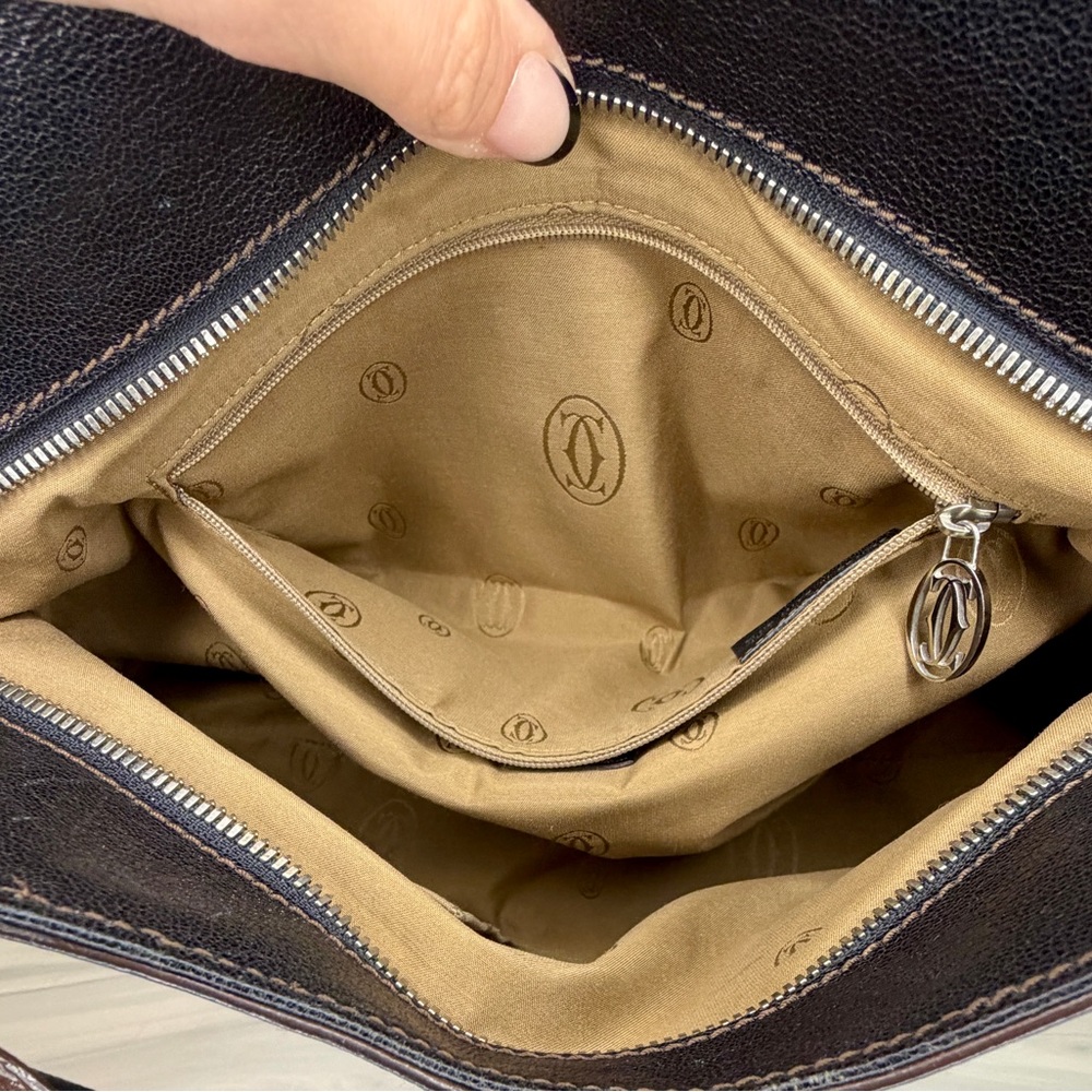 Cartier Vintage Marcello Black Leather Shoulder Bag Like New Condition Dust Bag - Picture 8 of 13
